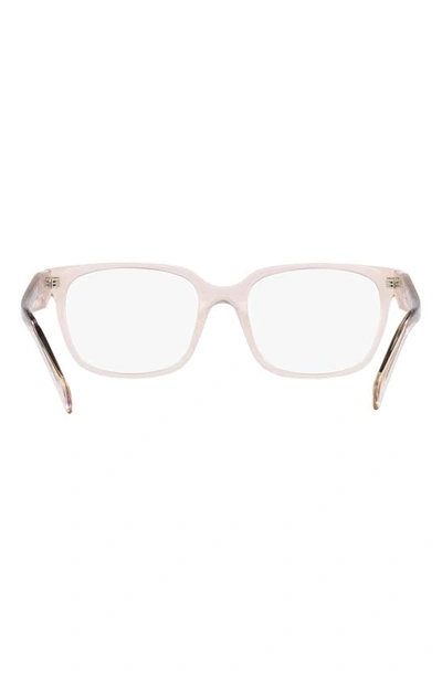 Prada 55mm Rectangular Optical Glasses In Pink