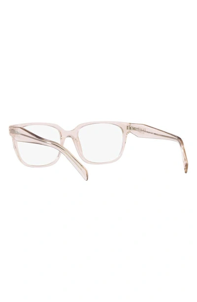 Prada 55mm Rectangular Optical Glasses In Pink