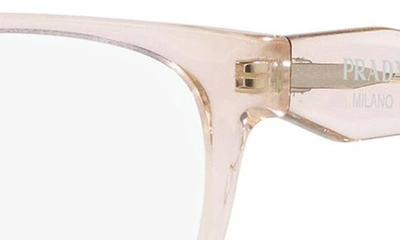 Prada 55mm Rectangular Optical Glasses In Pink
