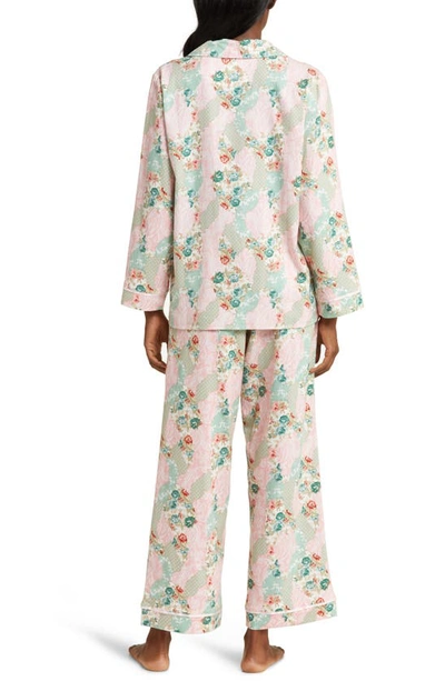 Shop Papinelle Sasha Floral Print Brushed Cotton Blend Pajamas In English Rose