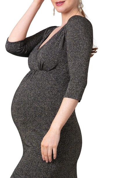 Shop Tiffany Rose Stella Sparkle Knit Maternity Dress In Sparkle Black