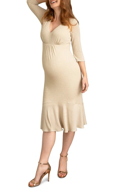 Shop Tiffany Rose Stella Sparkle Knit Maternity Dress In Sparkle Gold