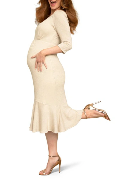 Shop Tiffany Rose Stella Sparkle Knit Maternity Dress In Sparkle Gold