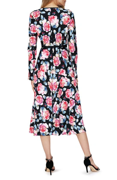 Shop Diane Von Furstenberg Anika Long Sleeve Wrap Dress In Fortune Rose Med