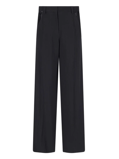 Mugler Cut-out Wide-leg Tailored Trousers In Black
