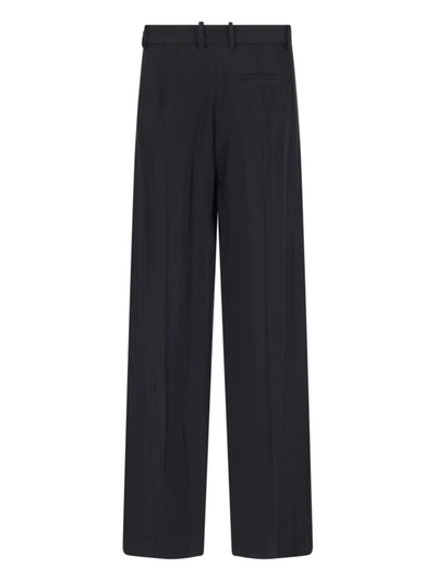 Mugler Cut-out Wide-leg Tailored Trousers In Black