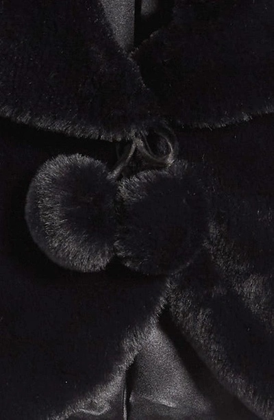 Shop Bcbg Kids' Faux Fur Fleece Bolero Jacket In Black