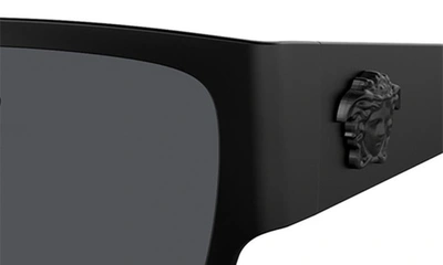 Shop Versace 56mm Square Sunglasses In Matte Black
