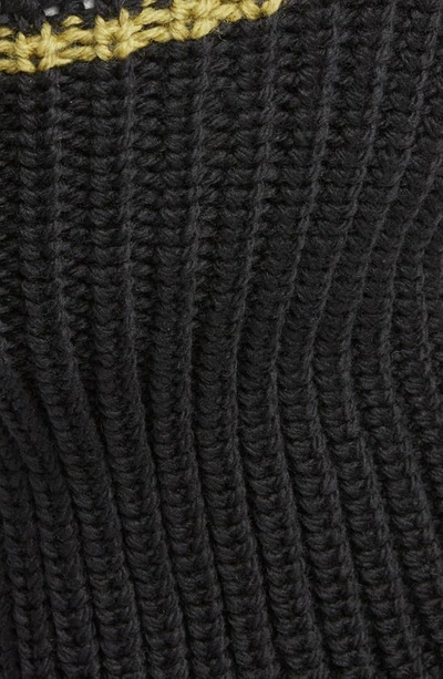 Shop Afield Out Stripe Wool Rib Balaclava In Black