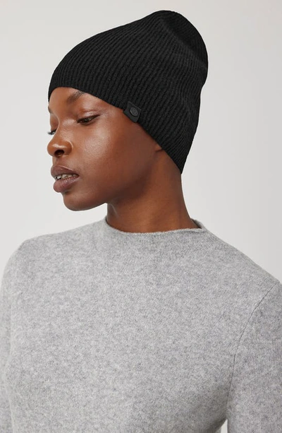 Shop Canada Goose Wool & Cashmere Rib Toque Beanie In Black