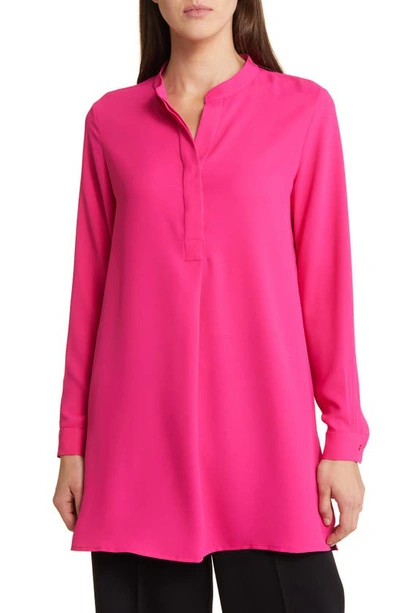 Shop Anne Klein Nehru Tunic Top In Amaranth