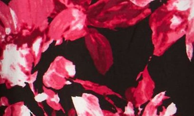 Shop Anne Klein Floral Print Pleat Front Sleeveless Top In Anne Black/ Amaranth Multi