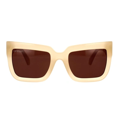 Shop Off-white Sunglasses In Brown