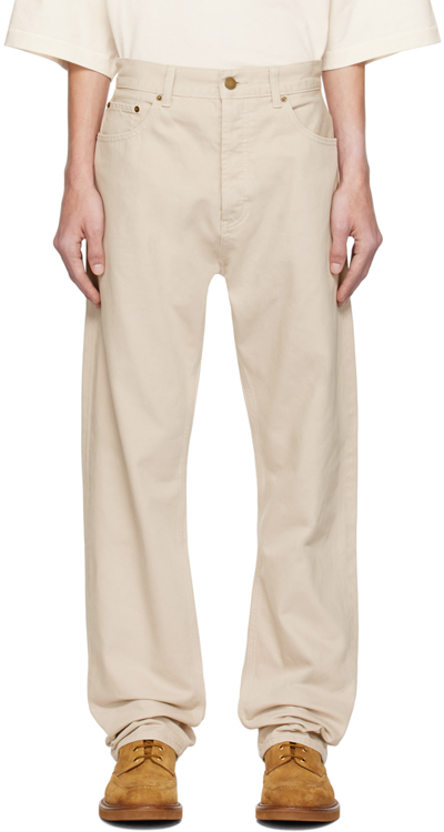 Shop Essentials Taupe 5-pocket Jeans In Silver Cloud