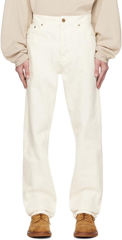 Shop Essentials Off-white 5-pocket Jeans In Cloud Dancer