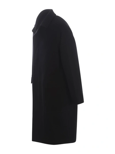 Tagliatore Coat In Virgin Wool Blend In Black