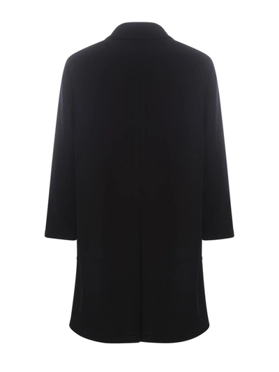 Tagliatore Coat In Virgin Wool Blend In Black