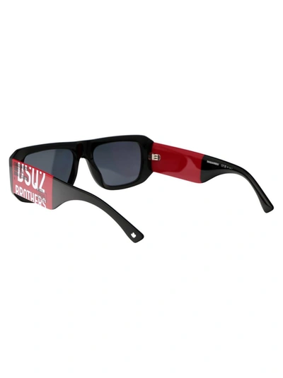 Shop Dsquared2 Sunglasses In Oitir Black Red