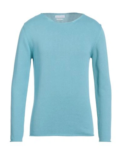 Shop Daniele Fiesoli Man Sweater Sky Blue Size L Cotton