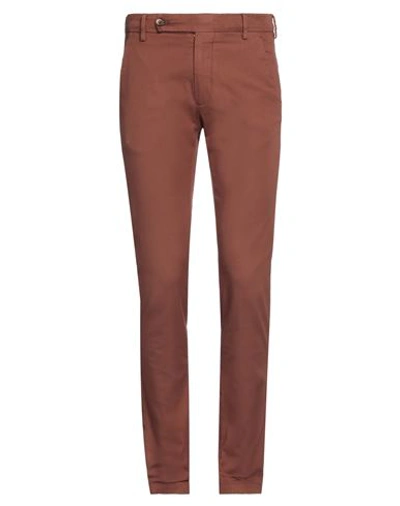 Shop Berwich Man Pants Brown Size 28 Cotton, Lyocell, Elastane