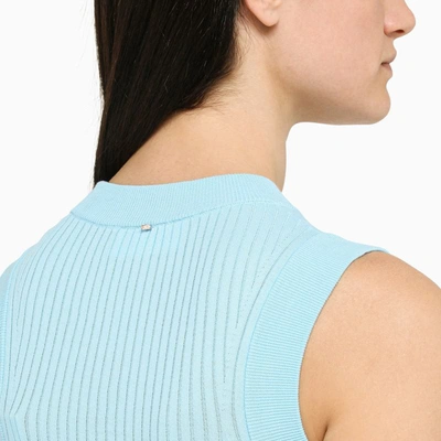 Shop Sportmax Ribbed Top In Blue