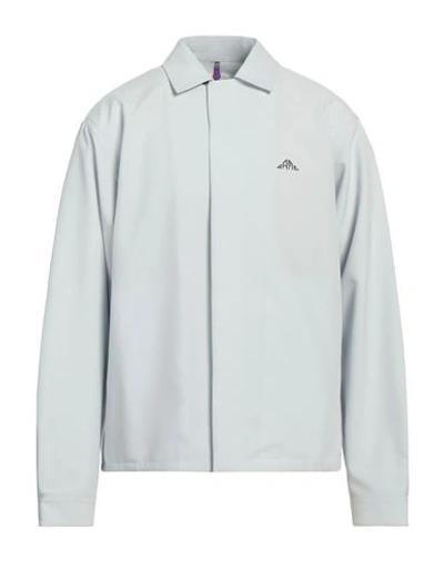 Shop Oamc Man Shirt Light Grey Size L Polyester, Silk
