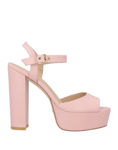 Shop Stuart Weitzman Woman Sandals Light Pink Size 7.5 Soft Leather