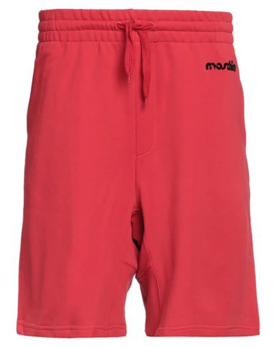 Shop Moschino Man Shorts & Bermuda Shorts Red Size 36 Cotton