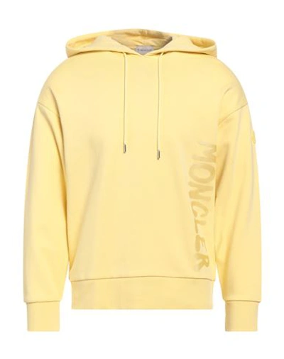 Shop Moncler Man Sweatshirt Yellow Size S Cotton, Polyester