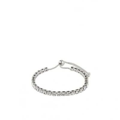 Shop Pilgrim Lucia Bracelet Silver Plated With Crystal In Metallic