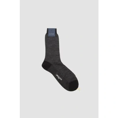 Shop Bresciani Wool Blend Short Socks Nero/medio