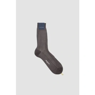 Shop Bresciani Cotton Short Socks Anthracite/ice