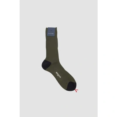 Shop Bresciani Cotton Short Socks Militare/blu
