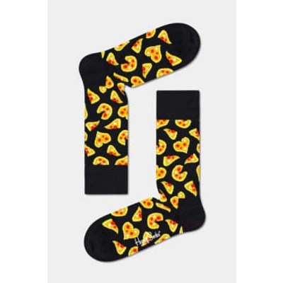 Shop Happy Socks - Pizza Love Socks In Black Pls01-9300