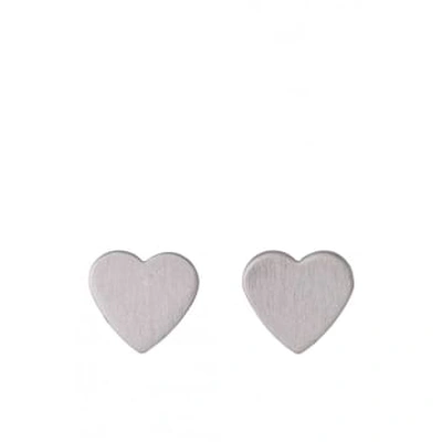 Shop Pilgrim Vivi Heart Earrings Silver Plated In Metallic