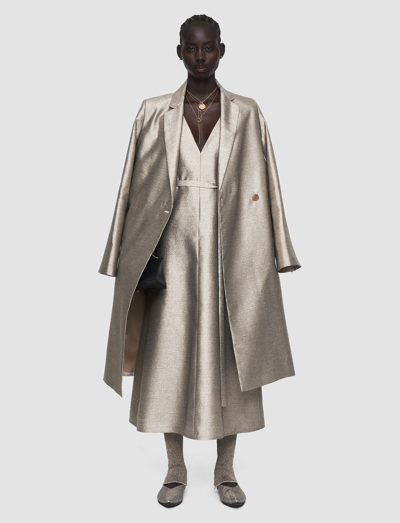 Joseph Desiree Sleeveless Metallic Midi Dress In Metallic Spark