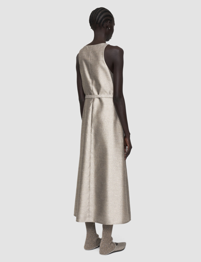 Joseph Desiree Sleeveless Metallic Midi Dress In Metallic Spark