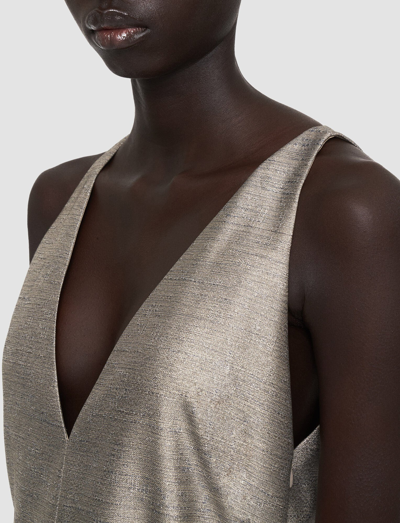 Joseph Desiree Sleeveless Metallic Midi Dress In Metallic Spark