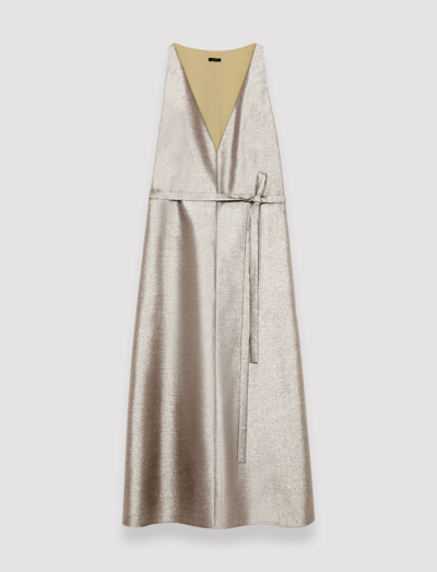 Joseph Desiree Sleeveless Metallic Midi Dress In Metallic Spark