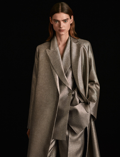 Joseph Clotilde Metallic Single-button Coat In Metallic Spark