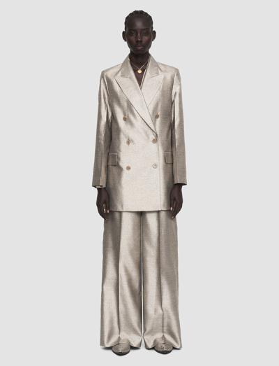 Joseph Chapone Metallic Double-breasted Coat In Metallic Spark