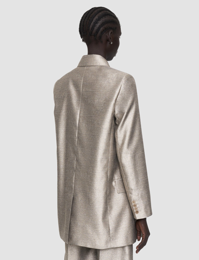 Joseph Chapone Metallic Double-breasted Coat In Metallic Spark
