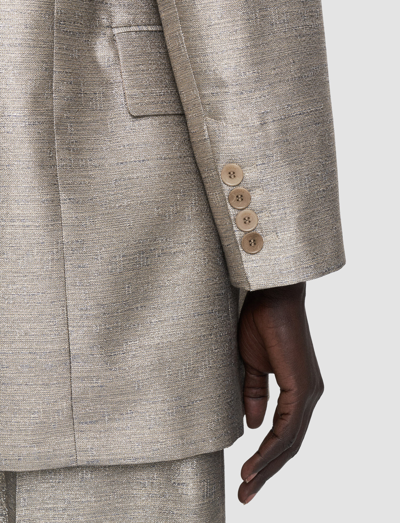 Joseph Chapone Metallic Double-breasted Coat In Metallic Spark