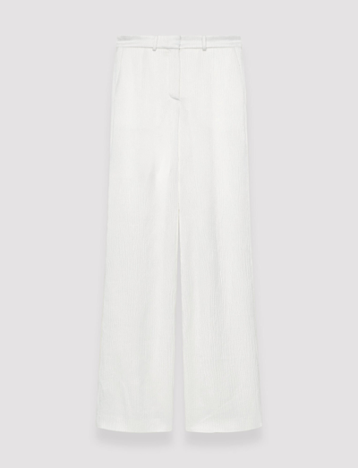 Shop Joseph Textured Viscose Morissey Trousers In Ivory