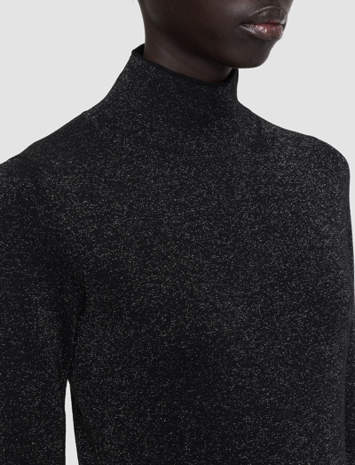 Joseph Double Face Lurex Merino Dress In Black