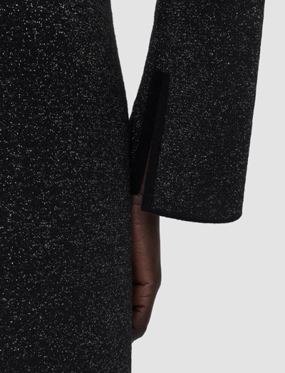 Joseph Double Face Lurex Merino Dress In Black