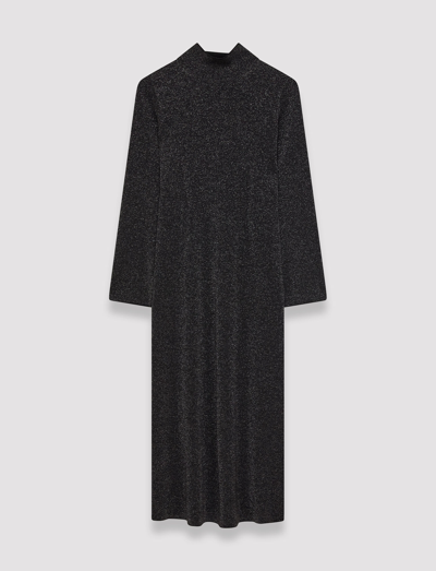 Joseph Double Face Lurex Merino Dress In Black