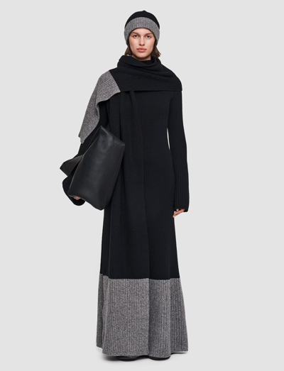 Shop Joseph Colour Block Dress In Black/grey