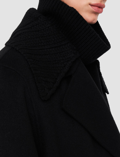 Shop Joseph Reversible Double Face Colour Block Merton Coat In Black/grey
