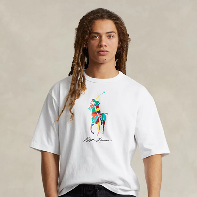 Shop Ralph Lauren Relaxed Fit Big Pony Jersey T-shirt In White